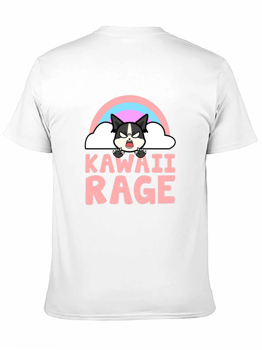 Kawaii Rage Black T-Shirt - Angry Cute Cartoon