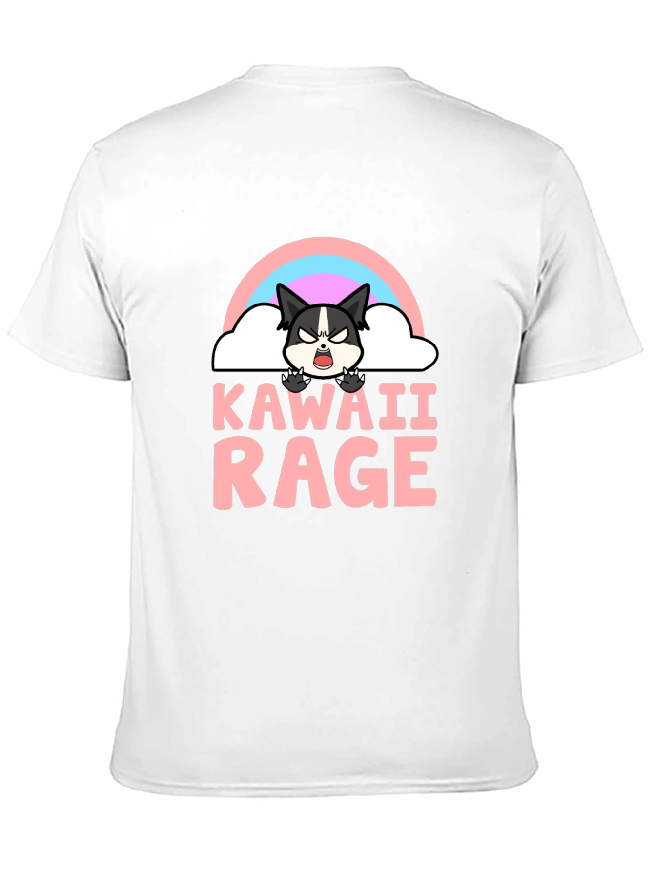 Kawaii Rage Black T-Shirt - Angry Cute Cartoon