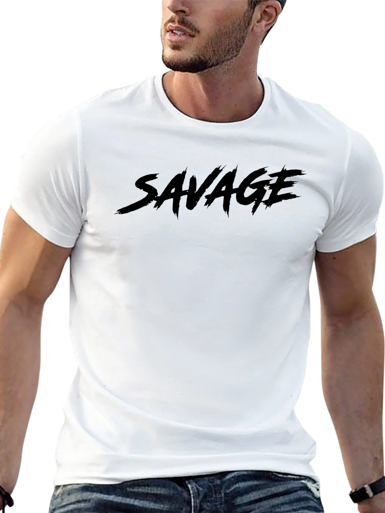 Savage Graphic Print Crew Neck T-Shirt
