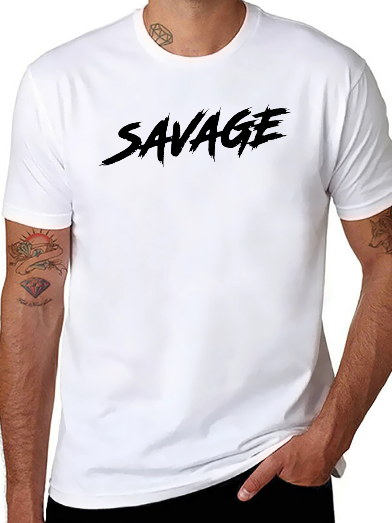 Savage Graphic Print Crew Neck T-Shirt