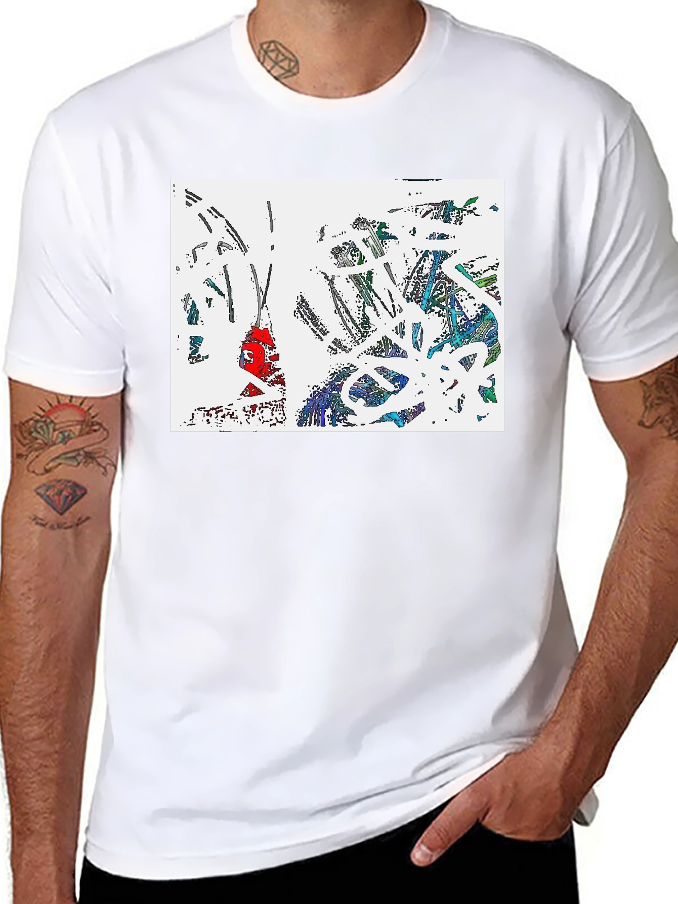 Abstract Art Print Black T-Shirt