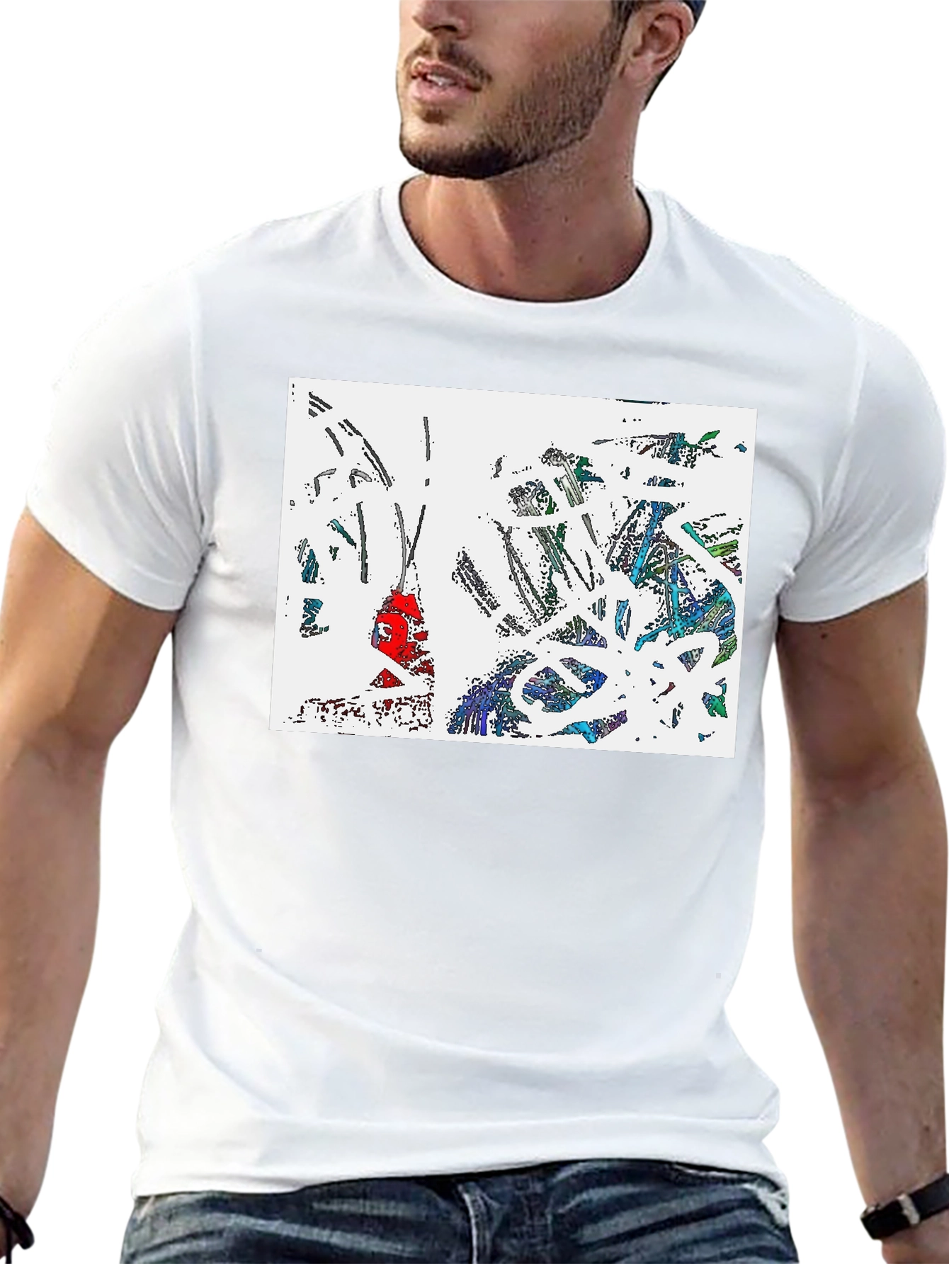 Abstract Art Print Black T-Shirt