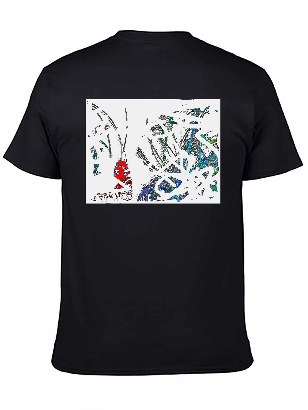 Abstract Art Print Black T-Shirt