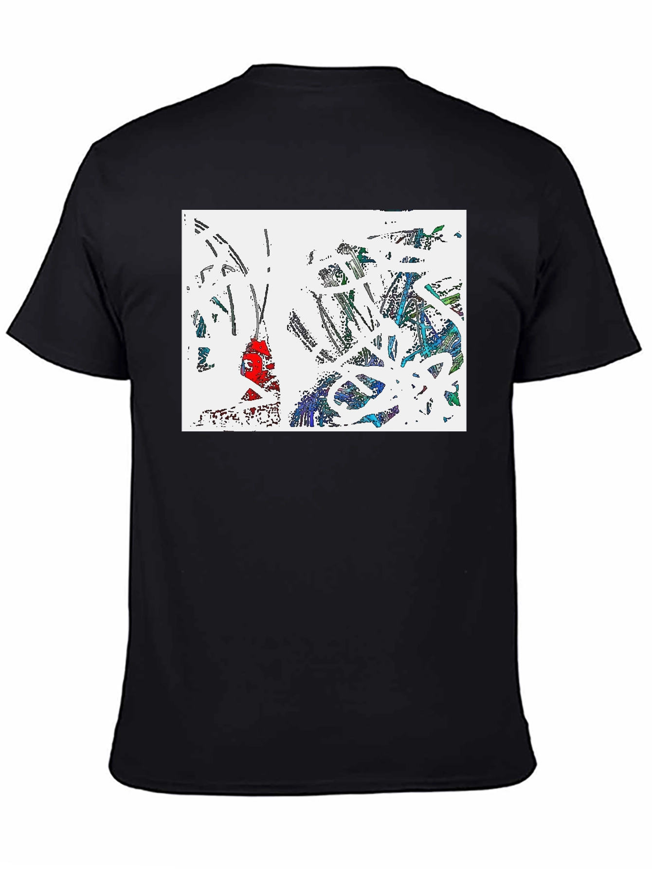 Abstract Art Print Black T-Shirt