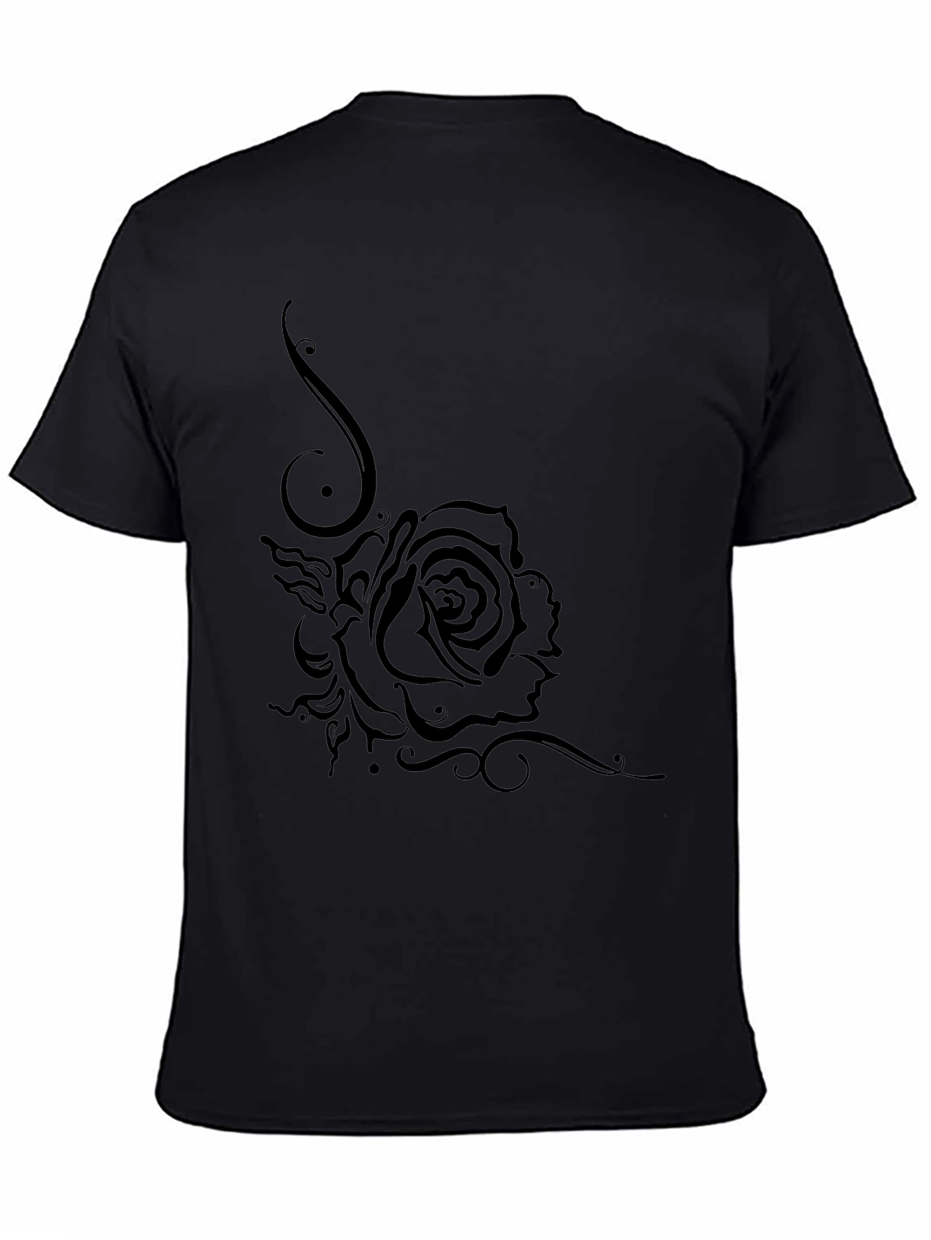 Black Rose Graphic T-Shirt - Casual Style