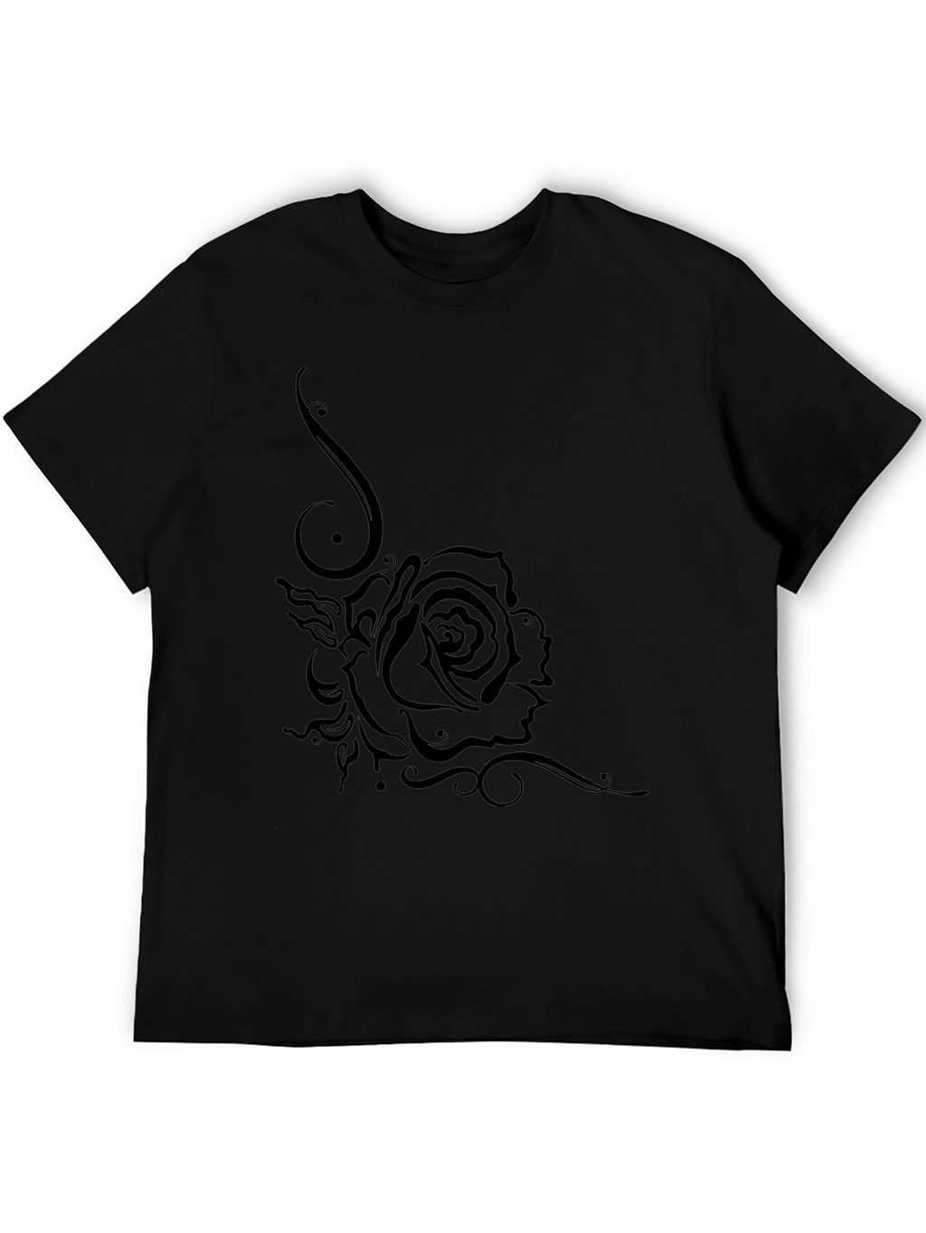 Black Rose Graphic T-Shirt - Casual Style