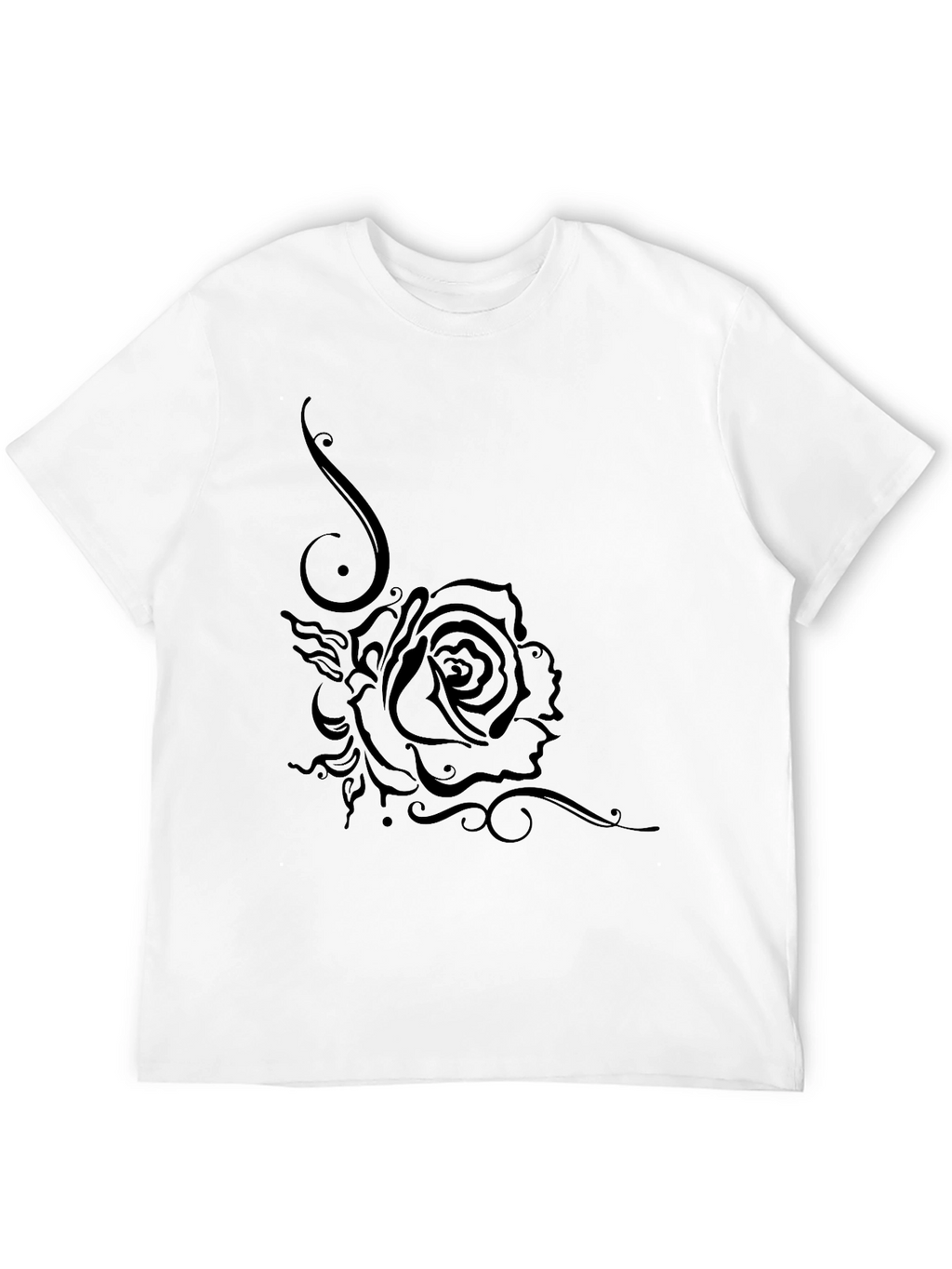 Black Rose Graphic T-Shirt - Casual Style