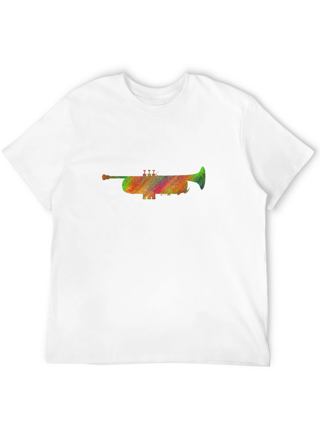 Rainbow Trumpet Graphic Black T-Shirt