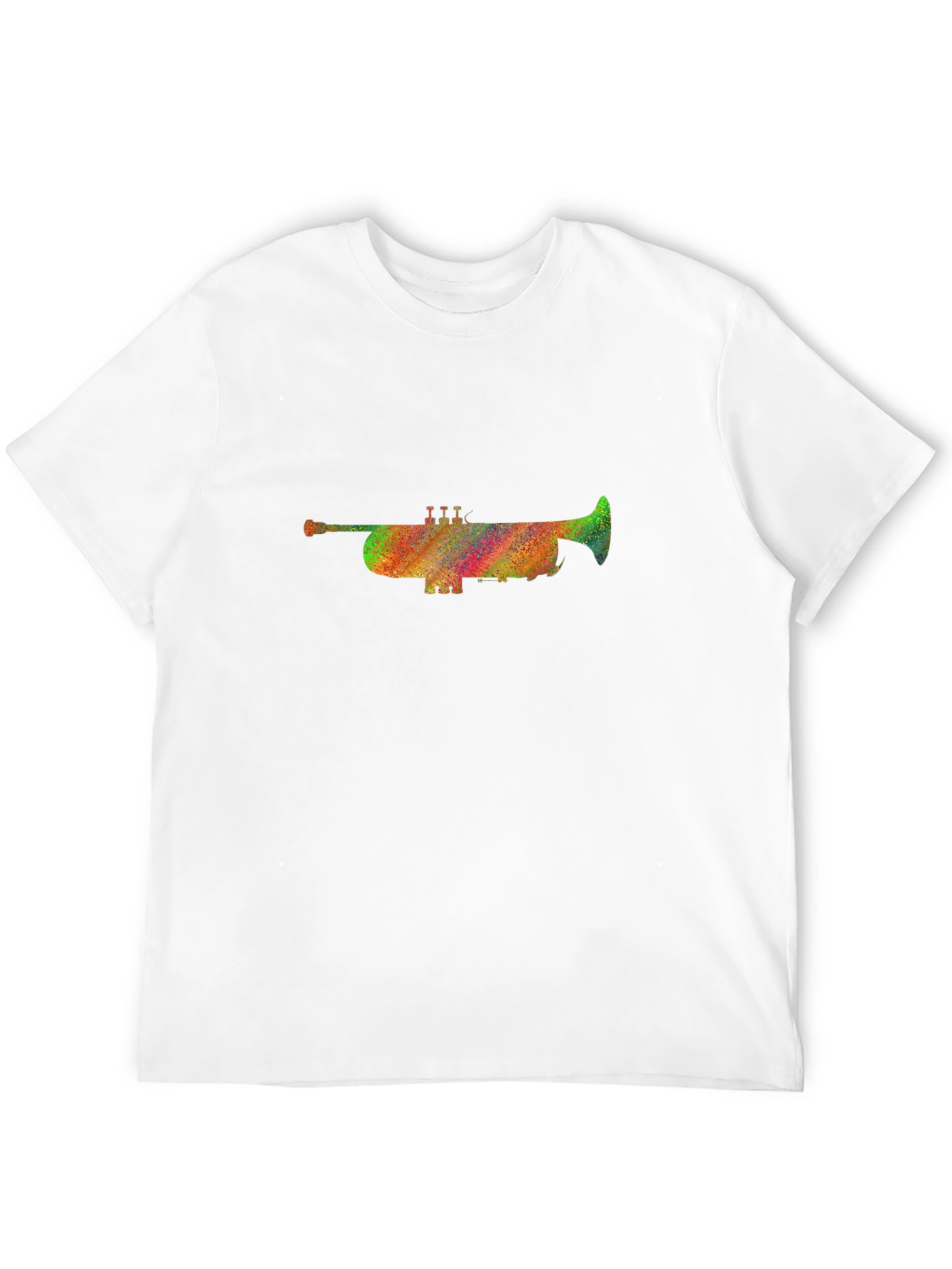 Rainbow Trumpet Graphic Black T-Shirt