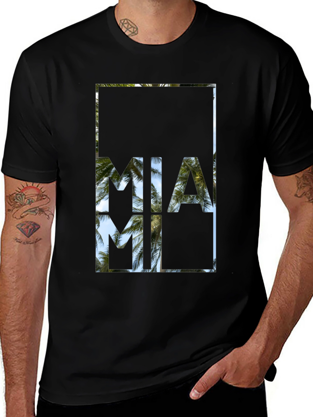 Miami Palm Tree T-Shirt - Island Vibes