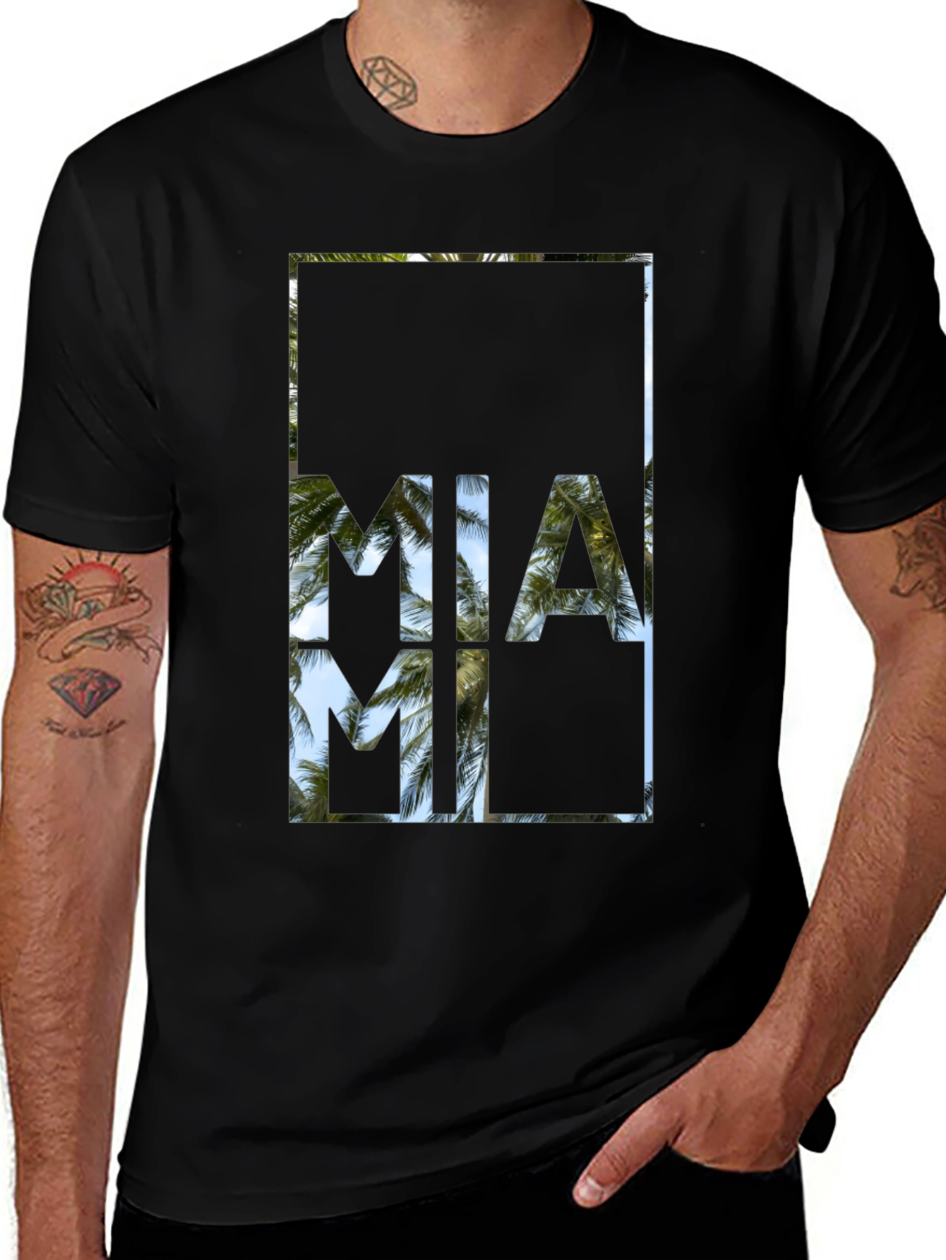 Miami Palm Tree T-Shirt - Island Vibes