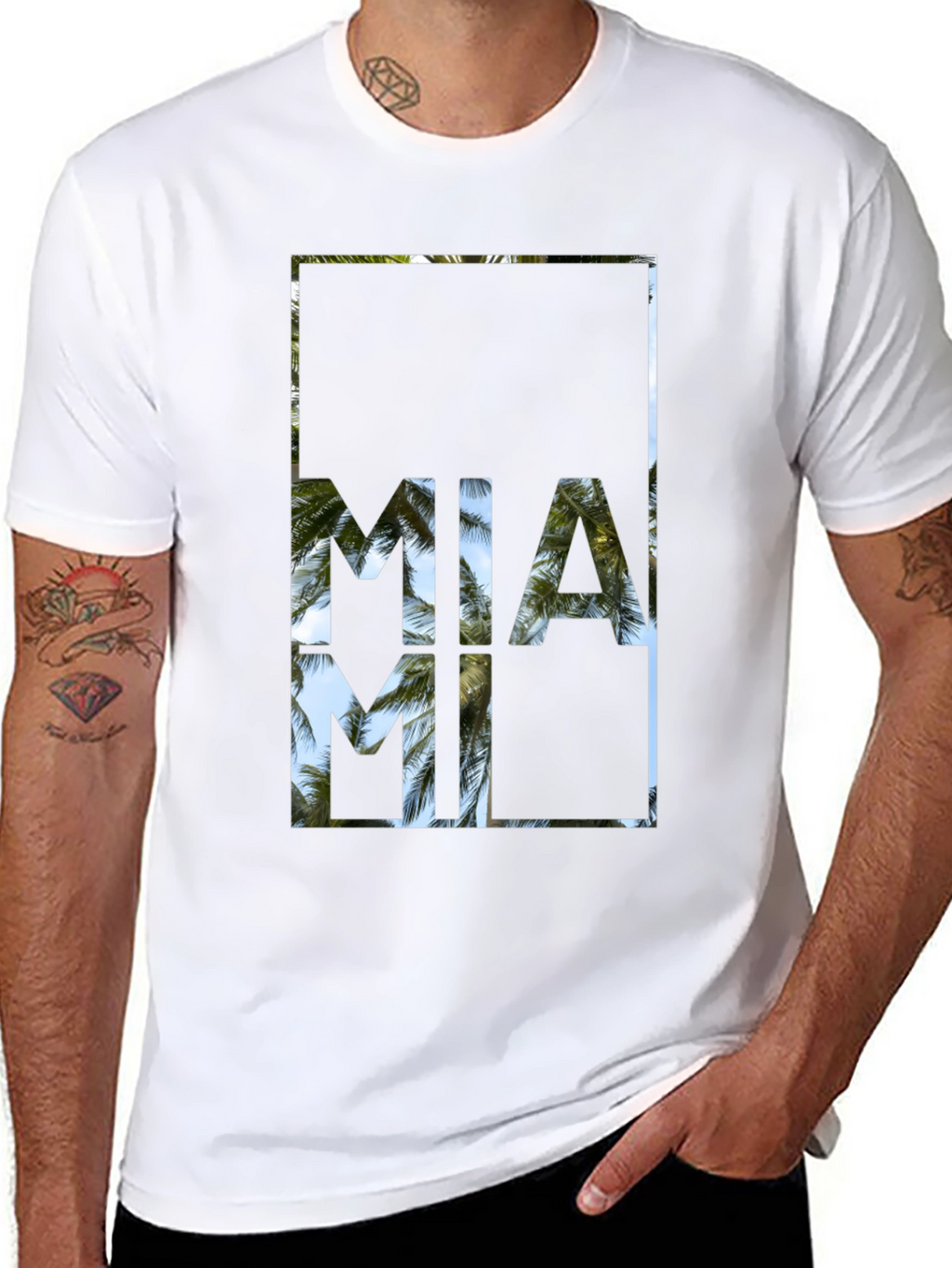 Miami Palm Tree T-Shirt - Island Vibes