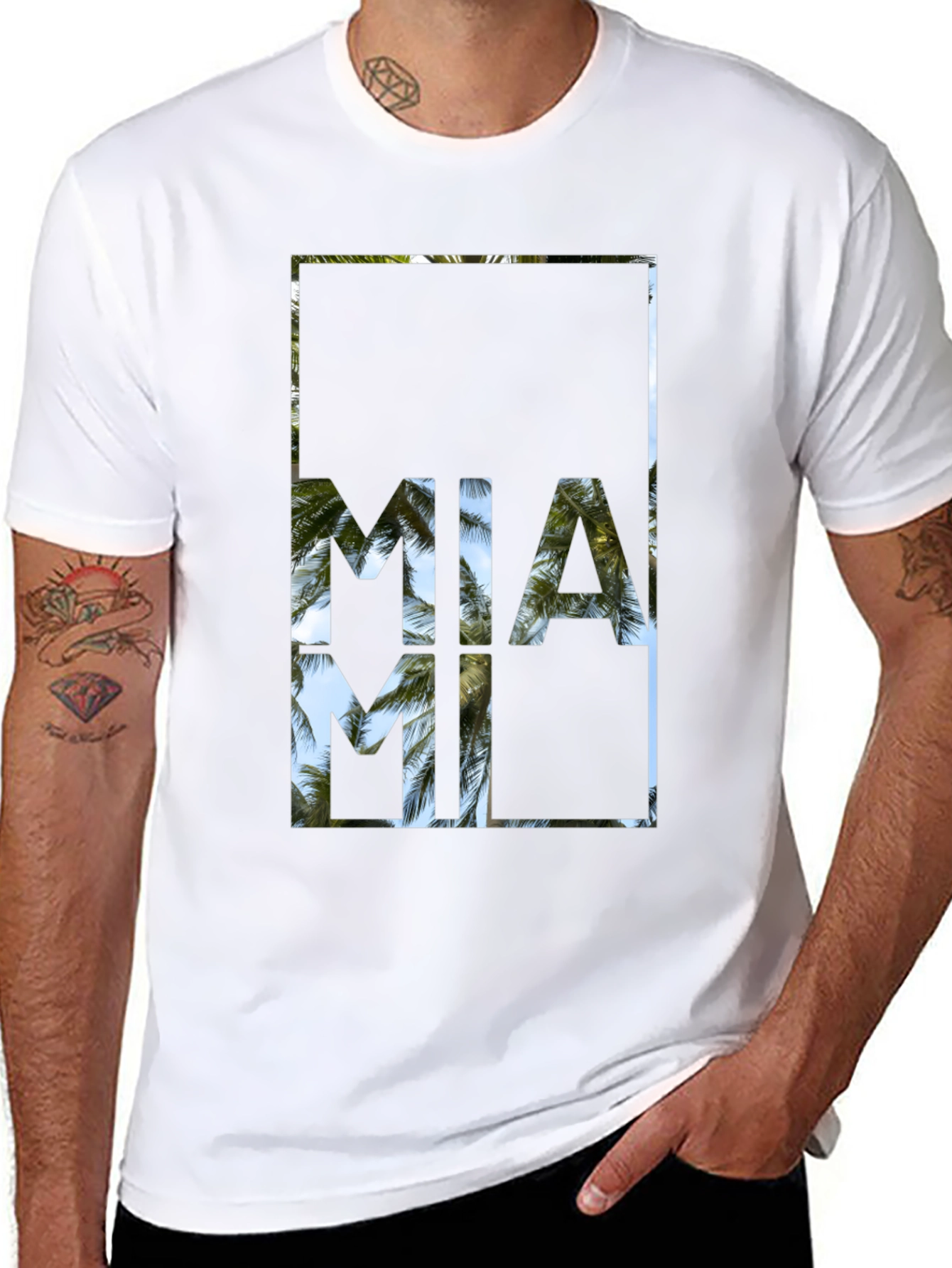 Miami Palm Tree T-Shirt - Island Vibes