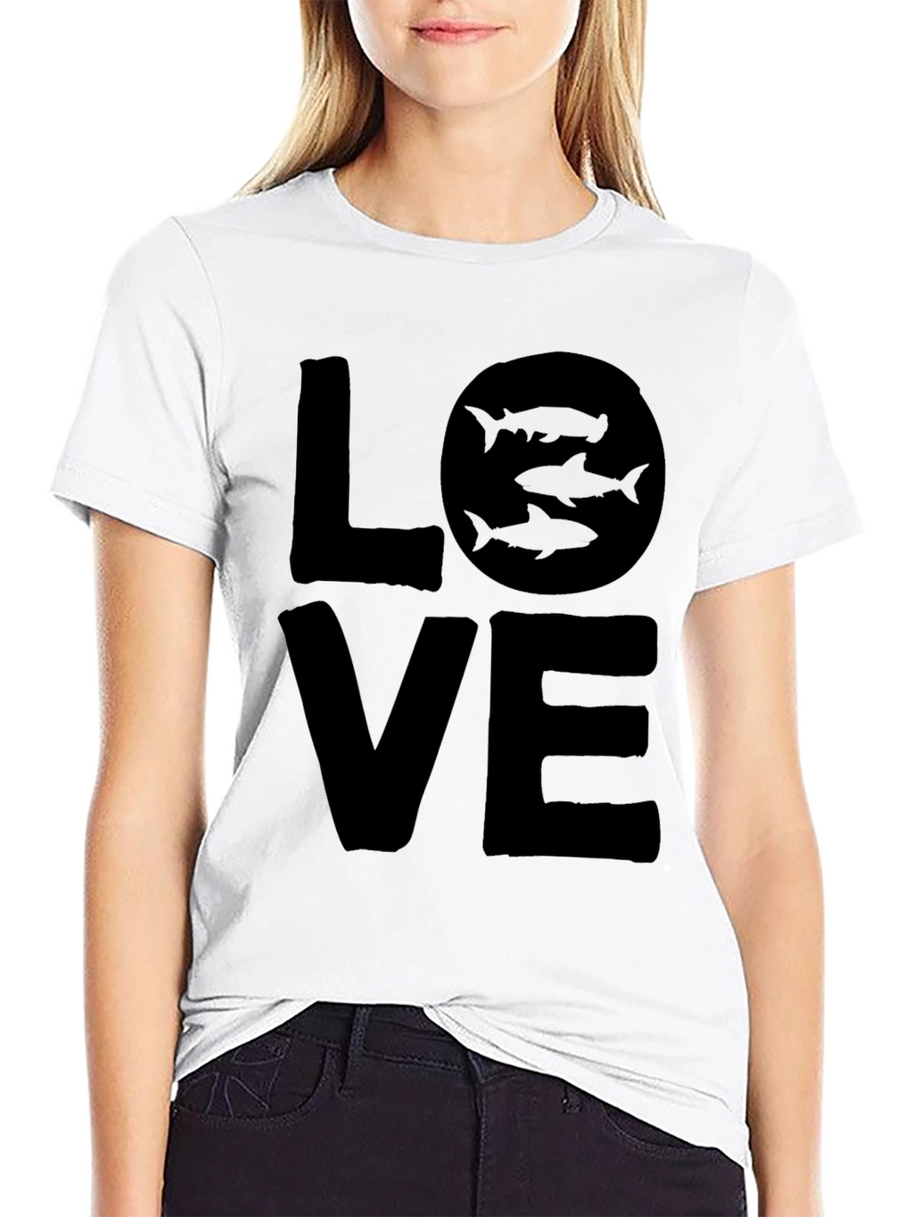 Love Sharks Black T-Shirt