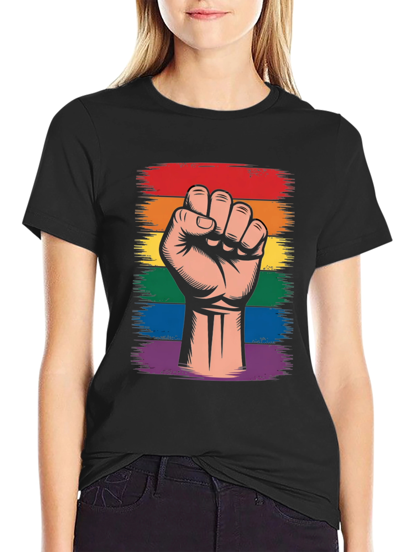 Pride Fist Graphic T-Shirt - LGBTQ+ Support