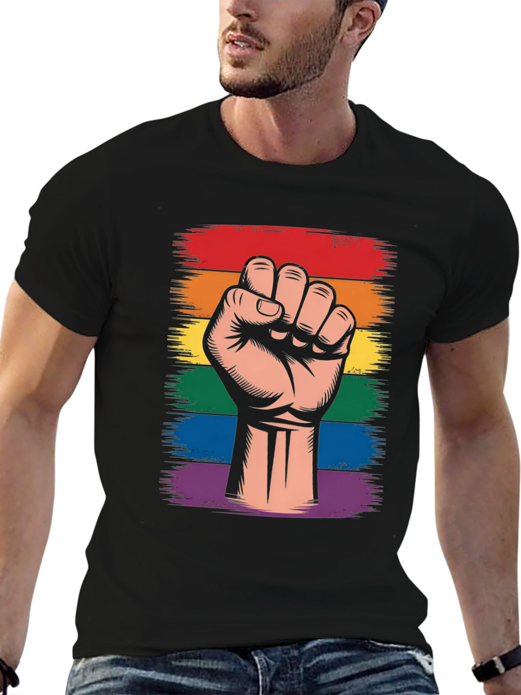 Pride Fist Graphic T-Shirt - LGBTQ+ Support