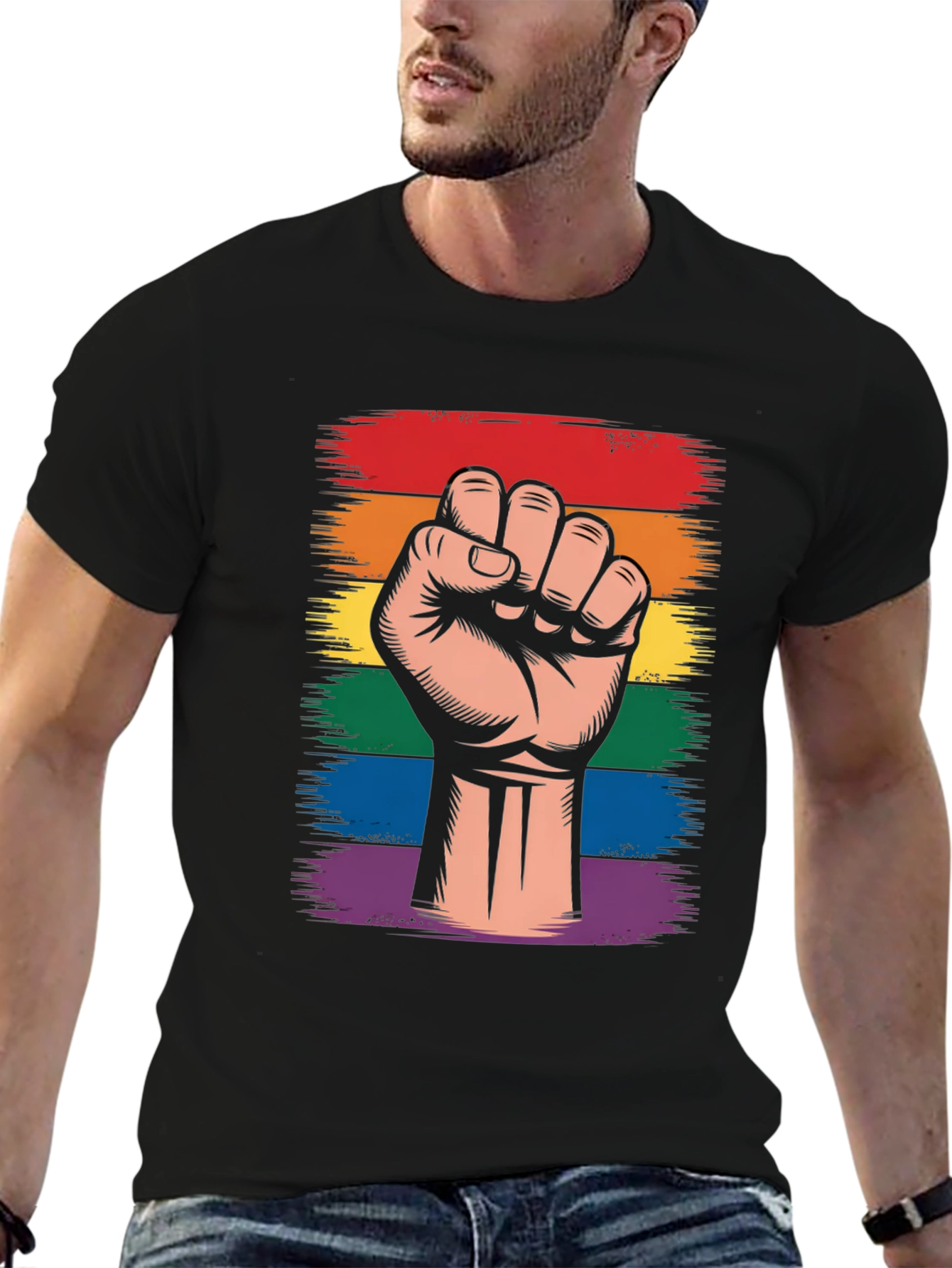 Pride Fist Graphic T-Shirt - LGBTQ+ Support