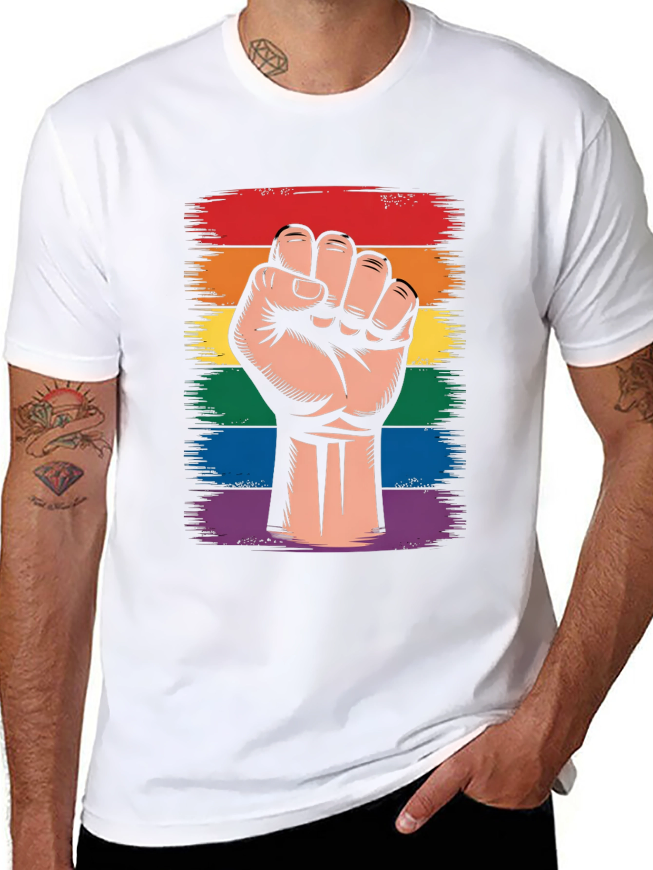 Pride Fist Graphic T-Shirt - LGBTQ+ Support