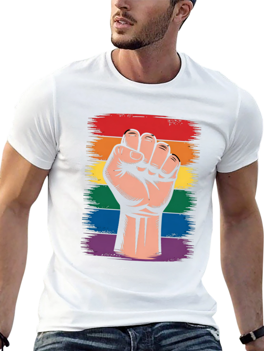 Pride Fist Graphic T-Shirt - LGBTQ+ Support