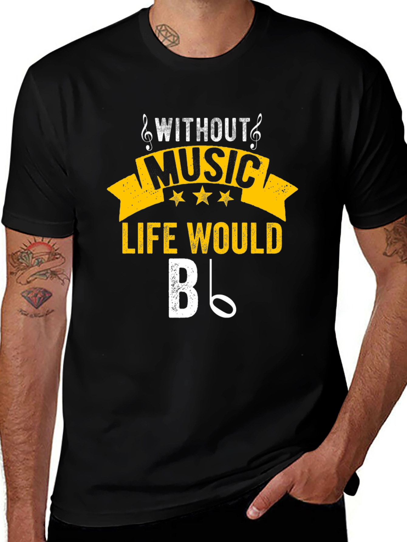 Music Lover T-Shirt: Life Without Music B Flat