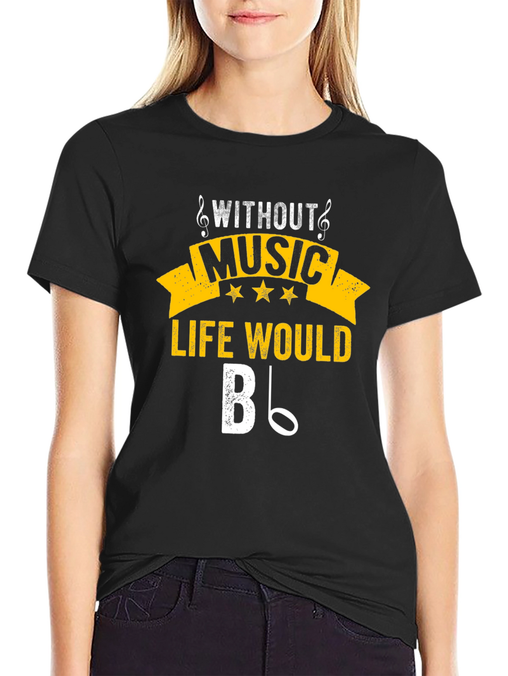 Music Lover T-Shirt: Life Without Music B Flat