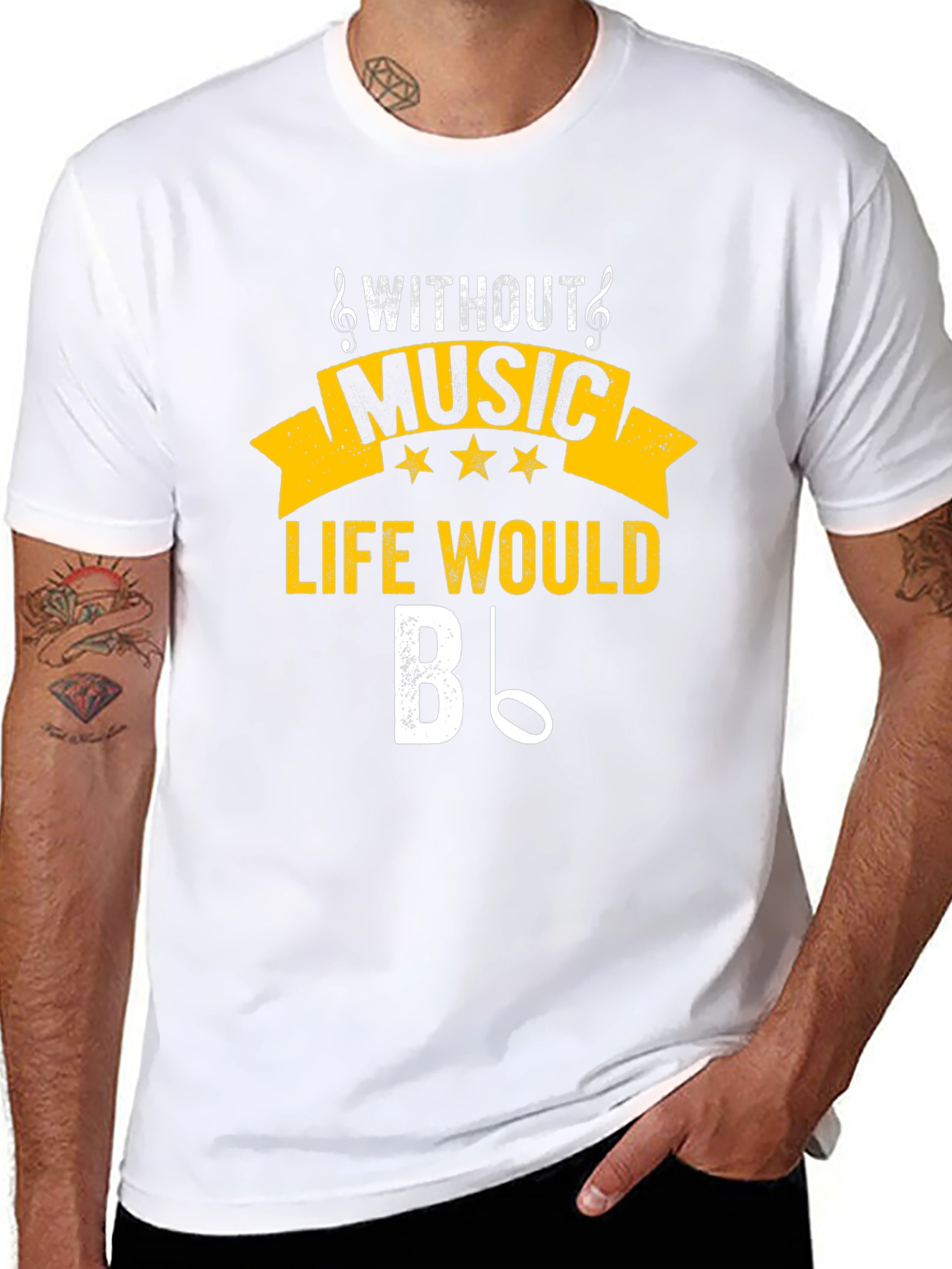 Music Lover T-Shirt: Life Without Music B Flat