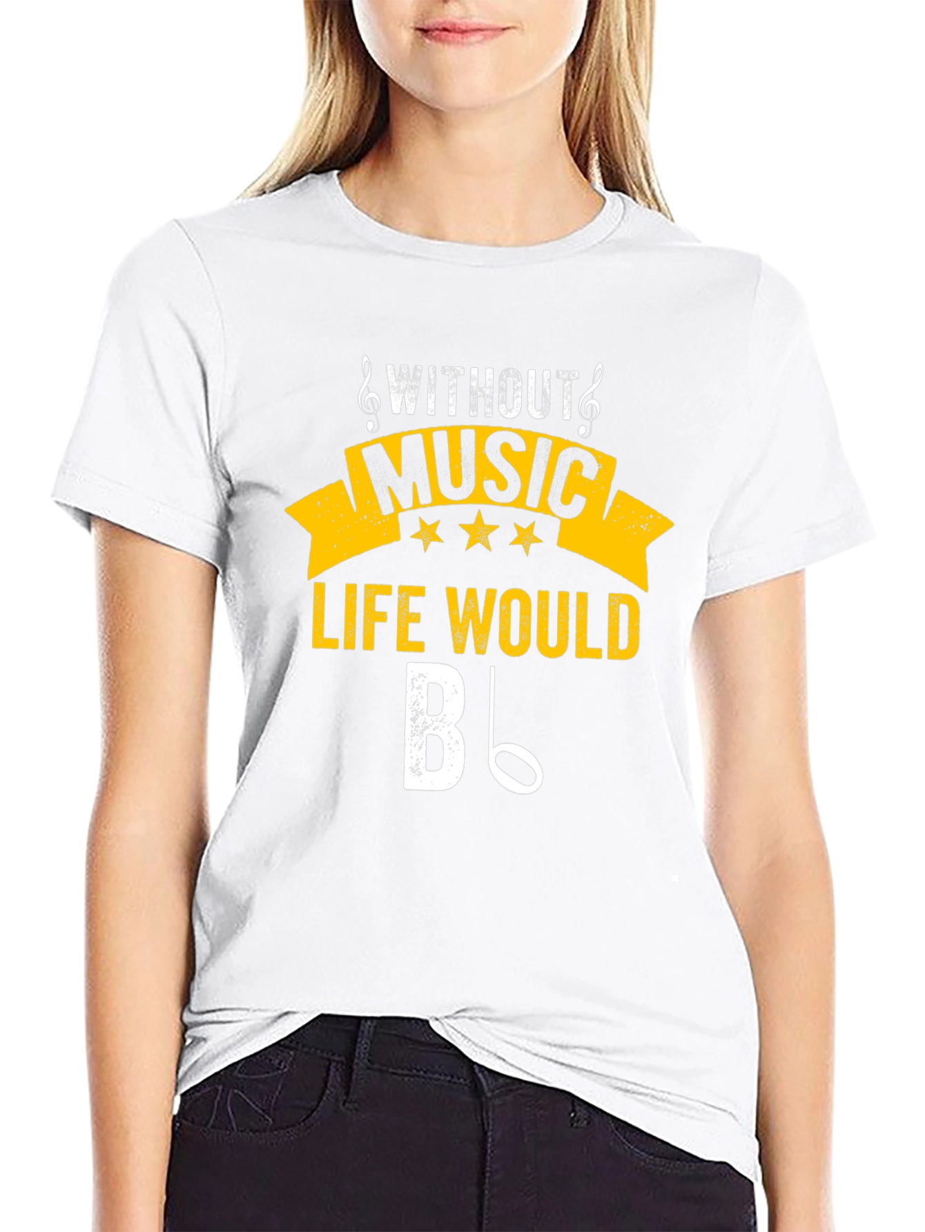 Music Lover T-Shirt: Life Without Music B Flat