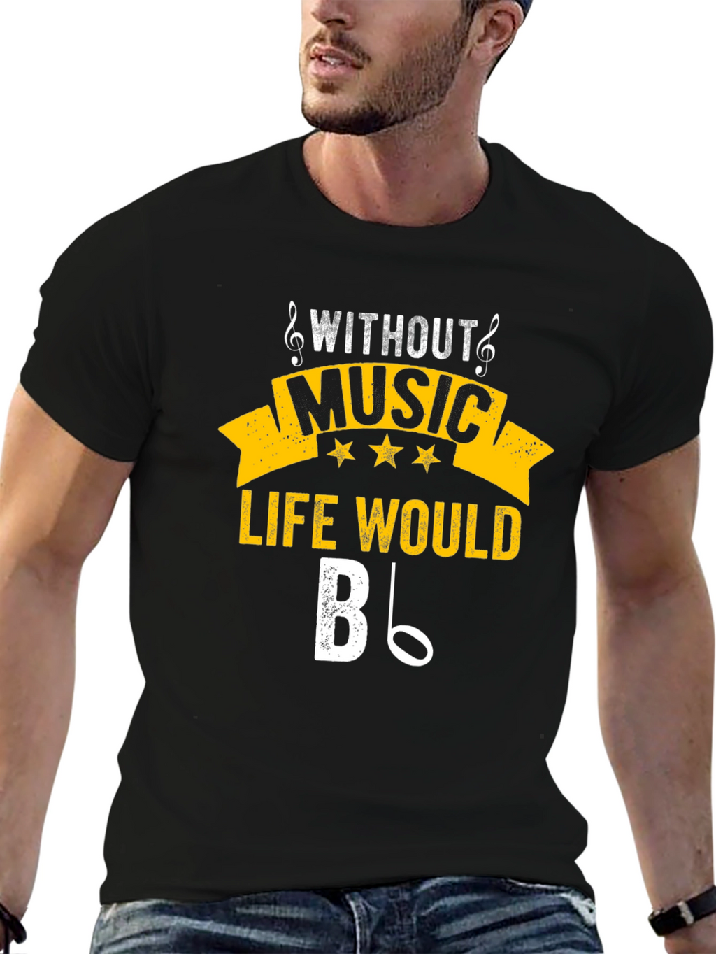 Music Lover T-Shirt: Life Without Music B Flat