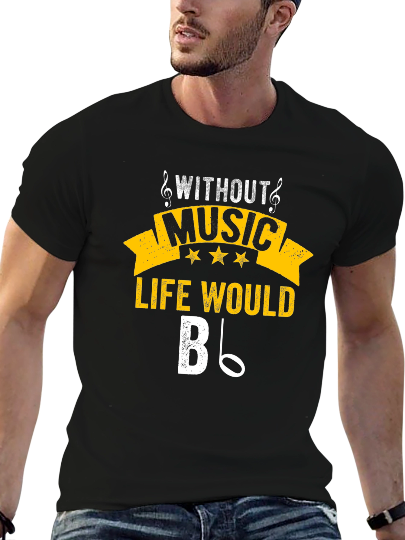 Music Lover T-Shirt: Life Without Music B Flat