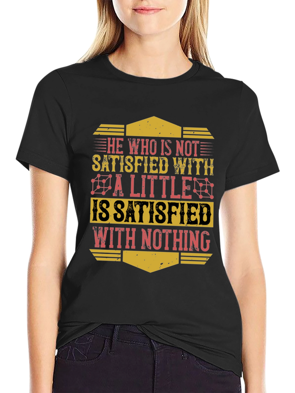 Motivational Mens Graphic T-Shirt - Satisfaction Quote