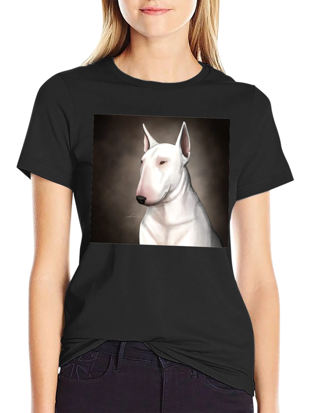 Bull Terrier Dog Graphic Black T-Shirt