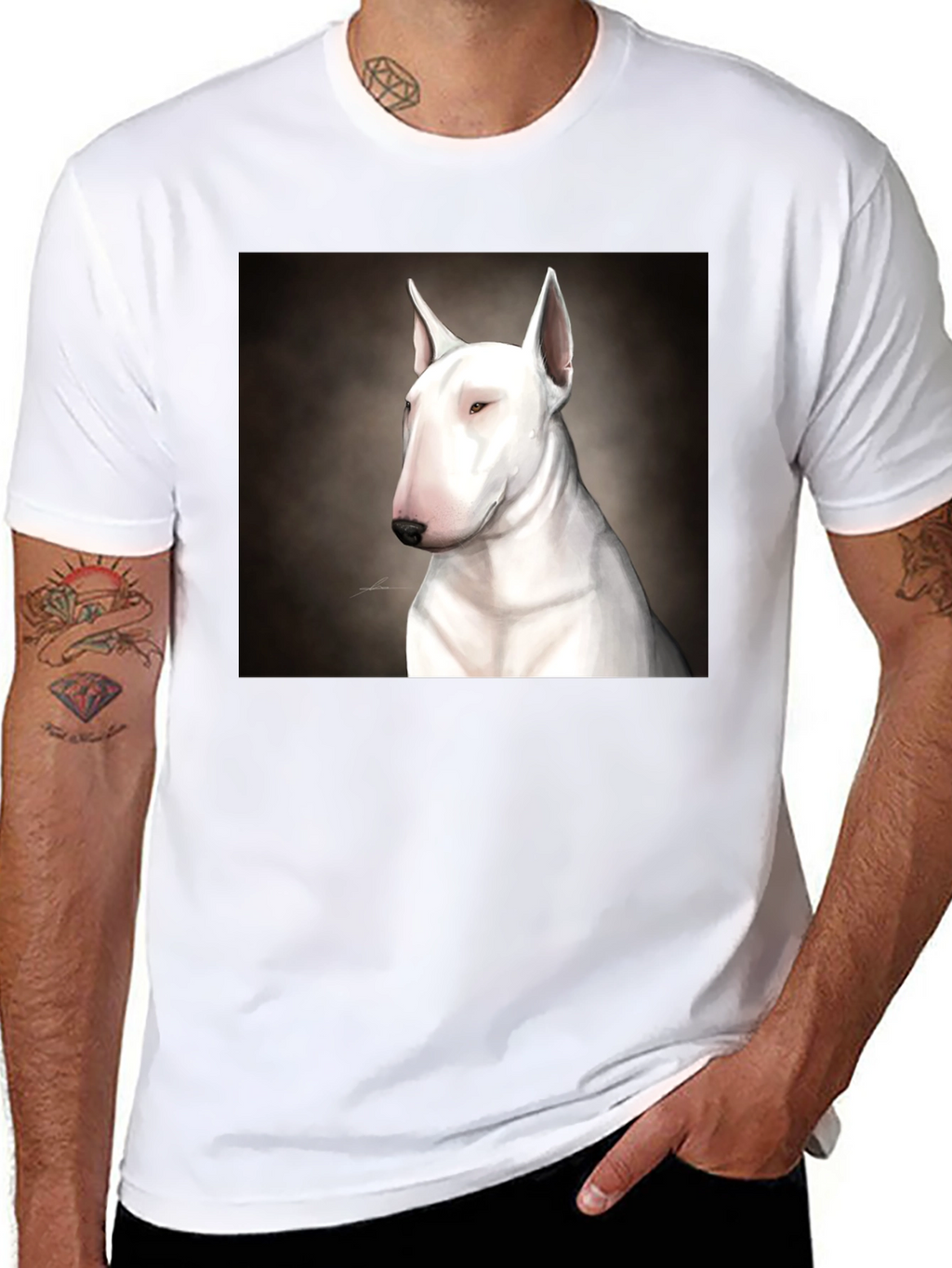Bull Terrier Dog Graphic Black T-Shirt