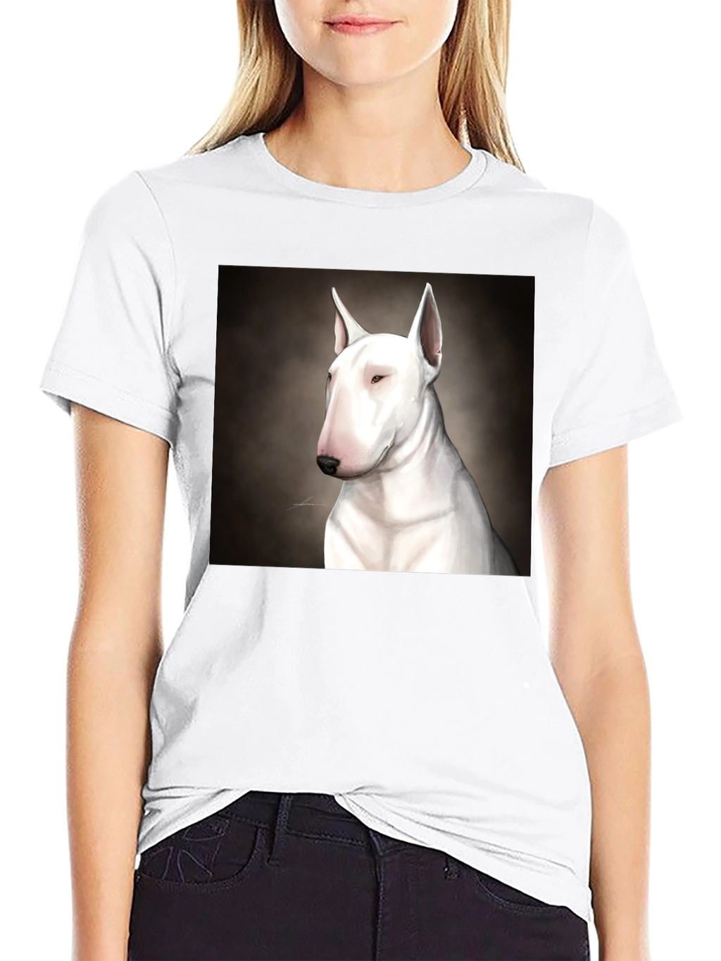 Bull Terrier Dog Graphic Black T-Shirt