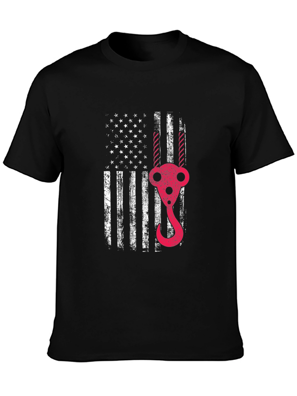 USA Flag Crane Operator T-Shirt - Patriotic Gift