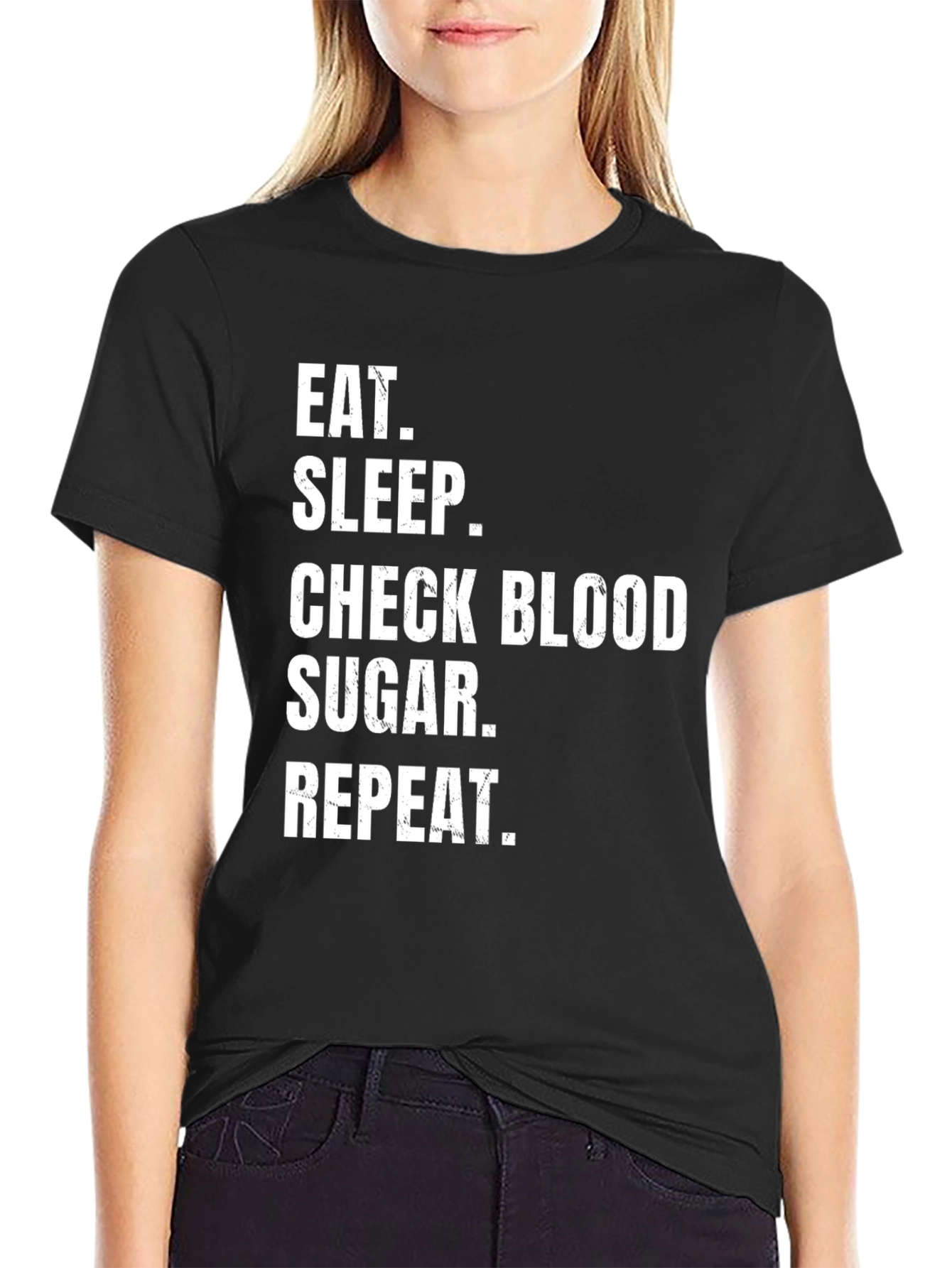 Eat Sleep Check Blood Sugar Repeat T-Shirt