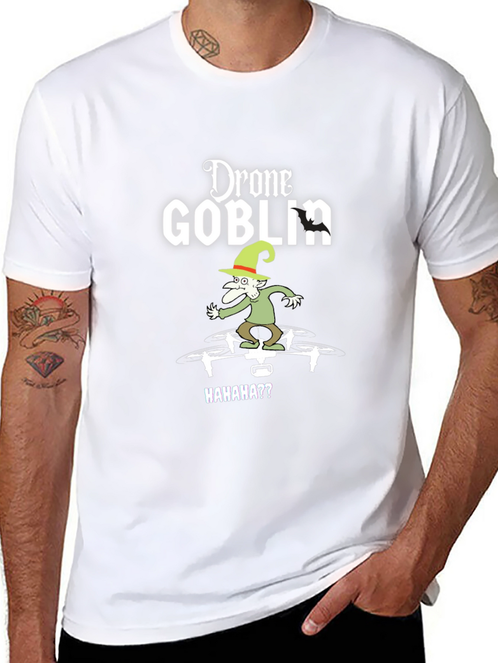 Drone Goblin Graphic Tee - Black Cotton T-Shirt