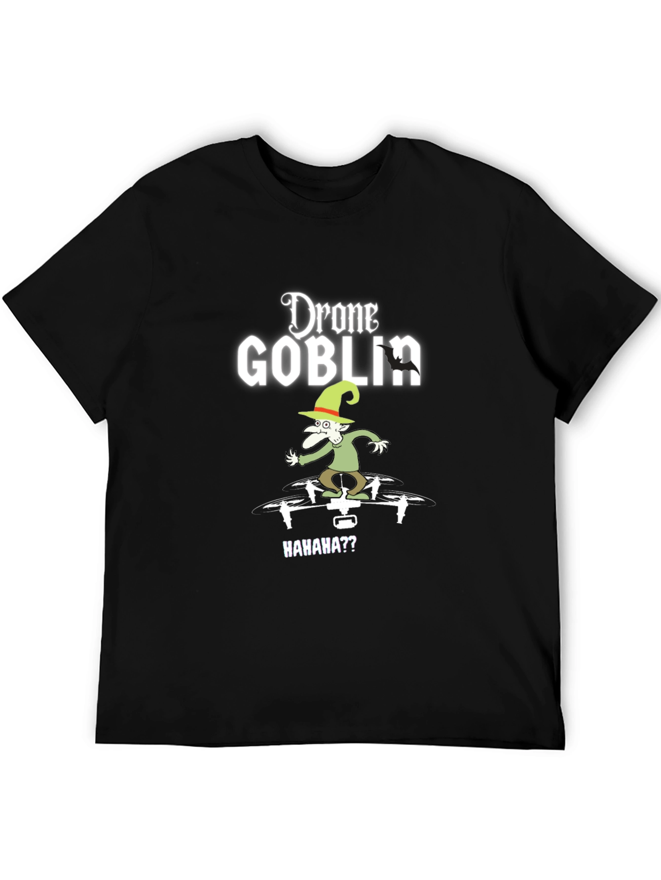 Drone Goblin Graphic Tee - Black Cotton T-Shirt