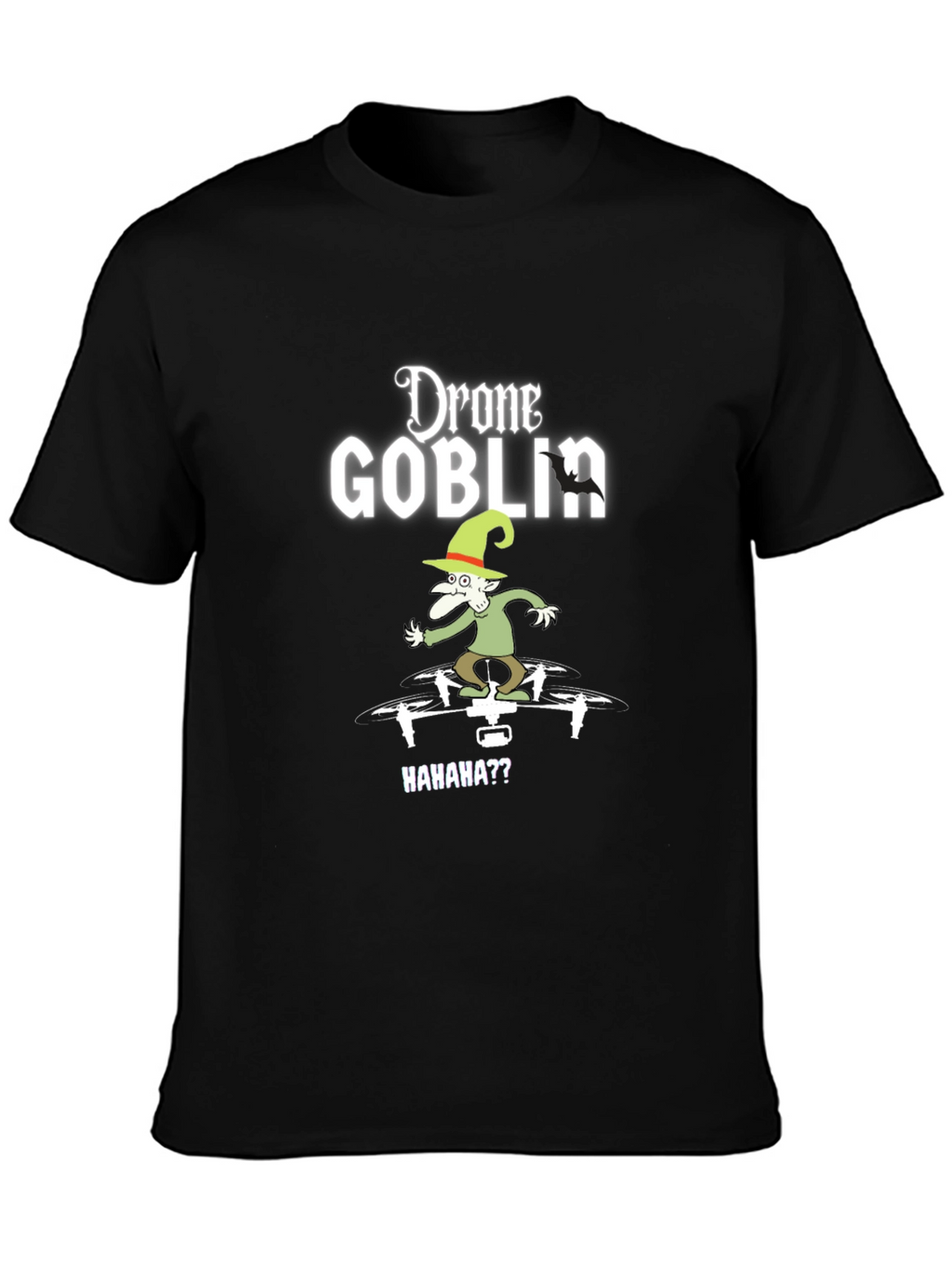 Drone Goblin Graphic Tee - Black Cotton T-Shirt
