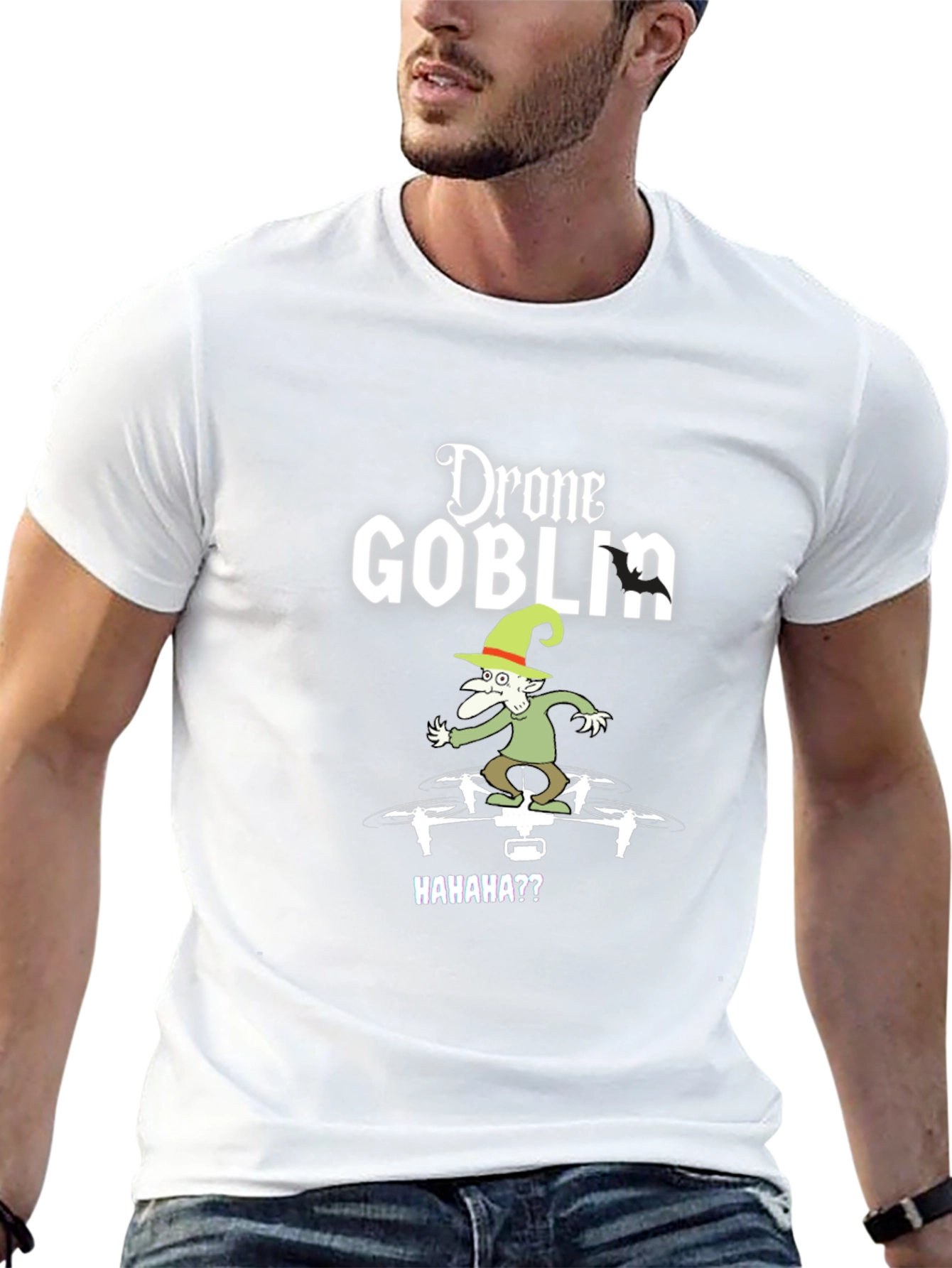 Drone Goblin Graphic Tee - Black Cotton T-Shirt