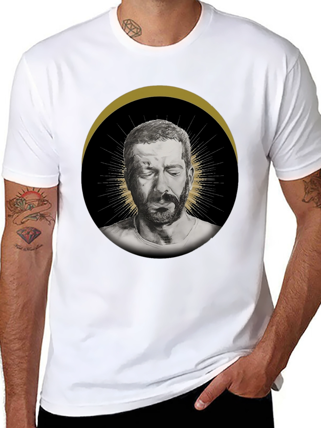 Mens Graphic T-Shirt - Halo Portrait Print