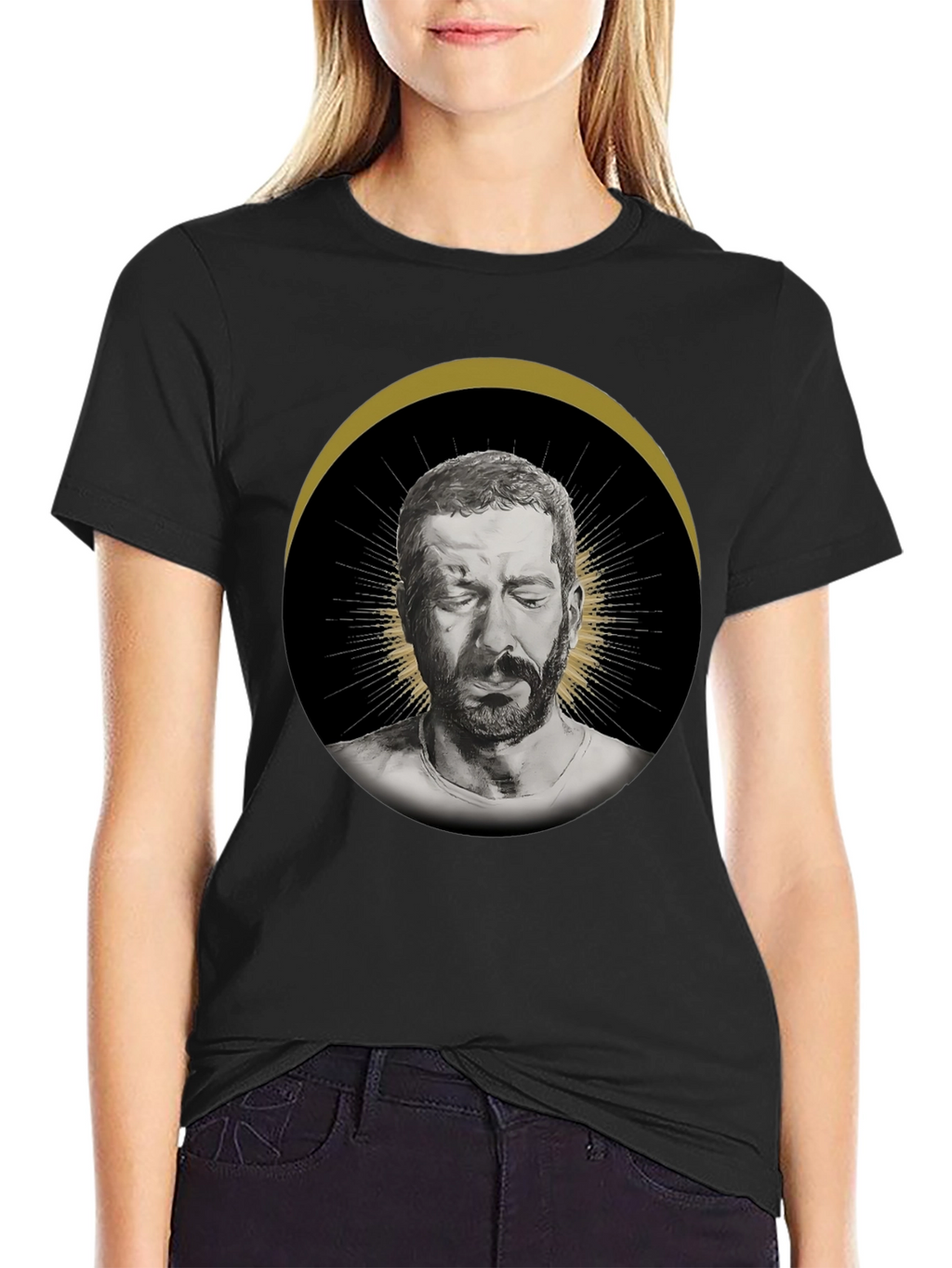 Mens Graphic T-Shirt - Halo Portrait Print