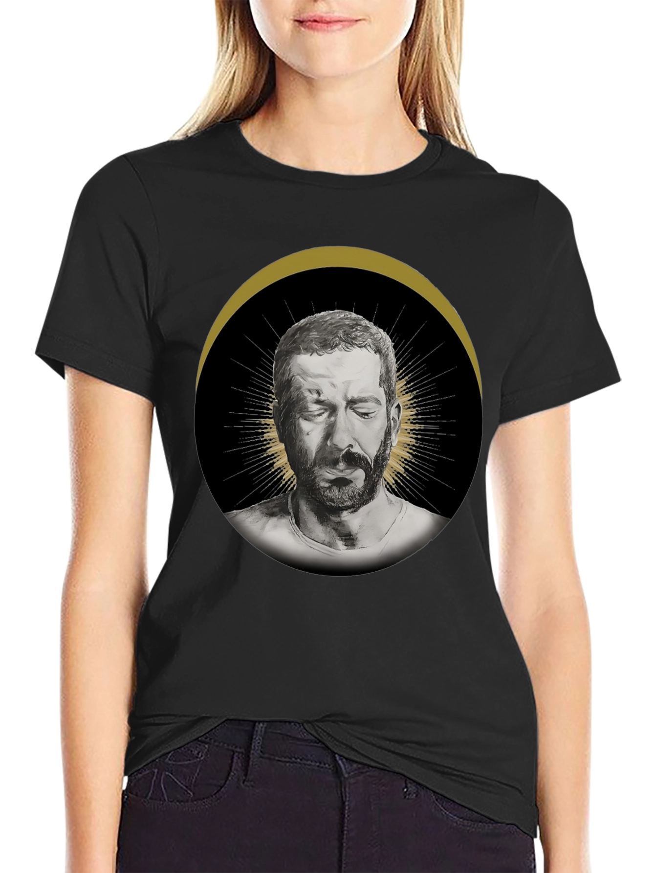 Mens Graphic T-Shirt - Halo Portrait Print