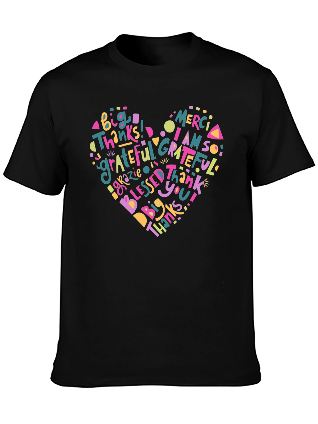 Grateful Heart Graphic T-Shirt - Thankful Design