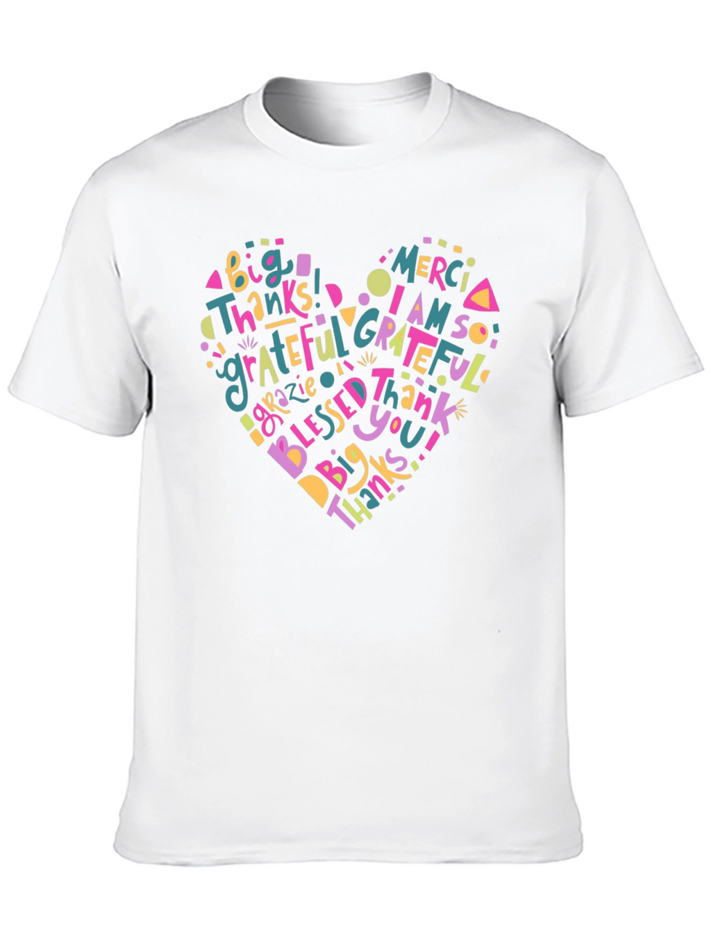 Grateful Heart Graphic T-Shirt - Thankful Design
