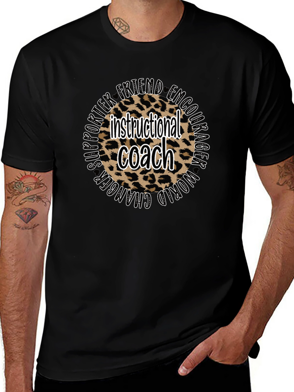 Instructional Coach Leopard Print T-Shirt