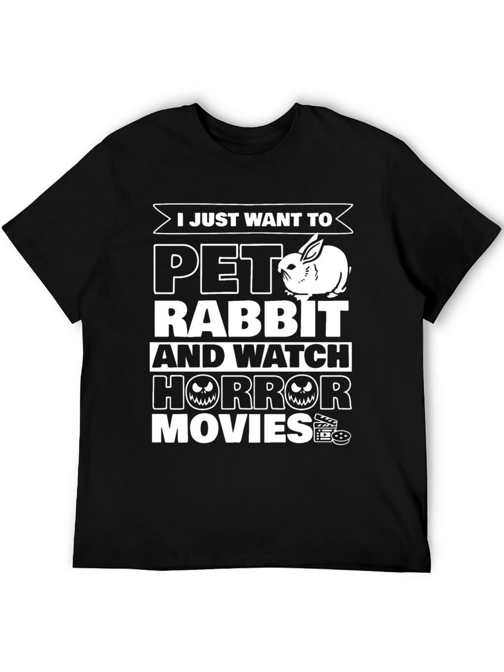 Pet Rabbit & Horror Movies T-Shirt