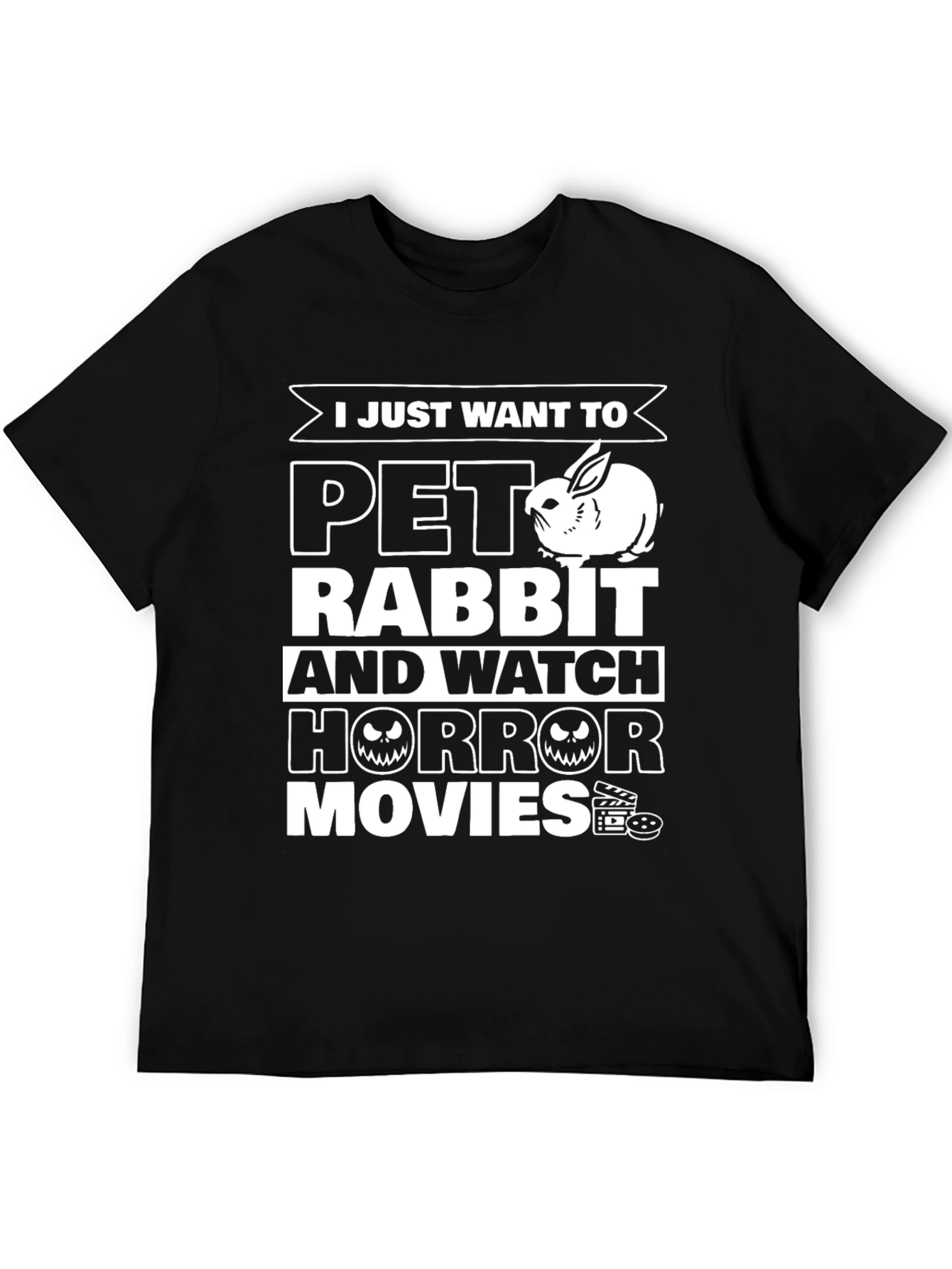 Pet Rabbit & Horror Movies T-Shirt