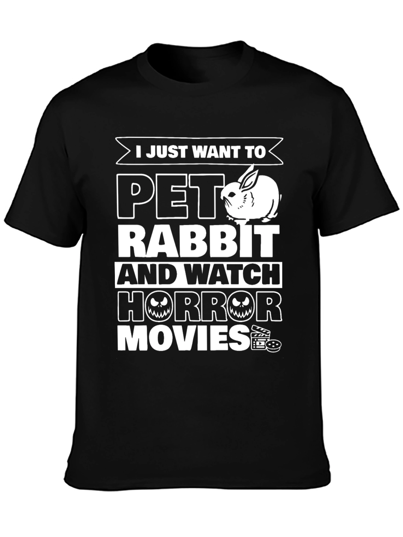 Pet Rabbit & Horror Movies T-Shirt