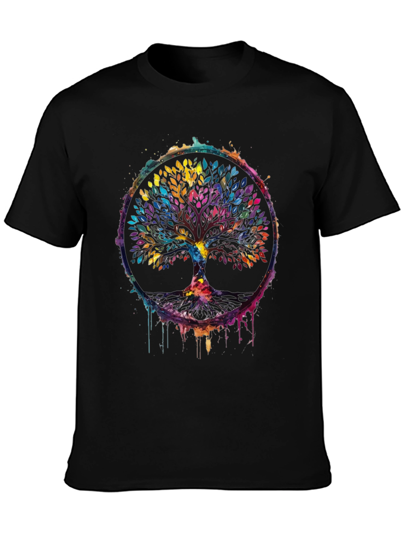 Colorful Tree of Life Graphic Tee - Artistic Design
