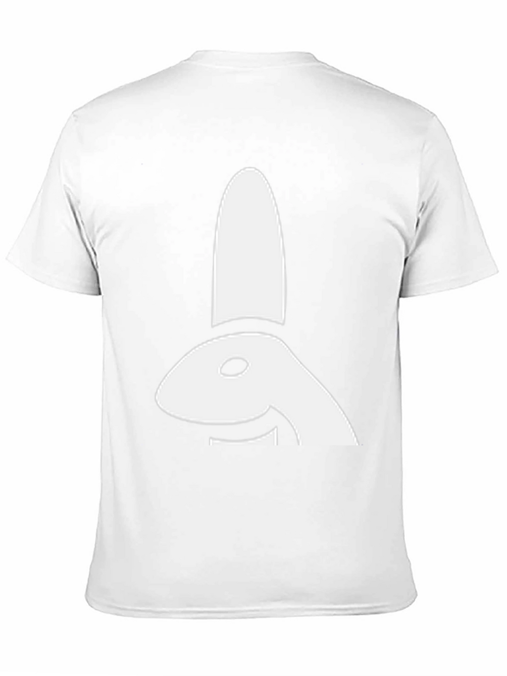 Abstract Bunny Graphic Tee - Black Cotton Shirt